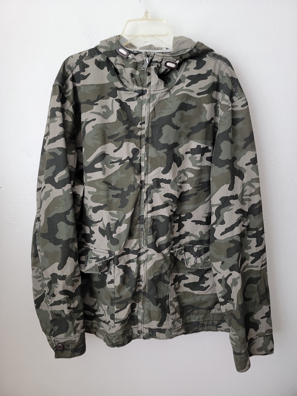 Old Navy Men's Hooded Camouflage Field Jacket Utility Military
